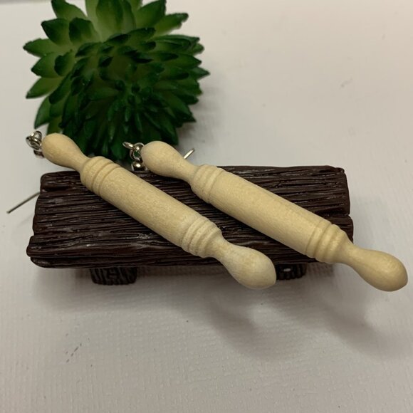 Rolling Pin Earrings, Cooking Earrings, Chef Earrings, Funny Food Earrings, Gift - Picture 6 of 6